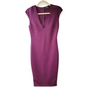 AX Paris Dress V-Neck Wine/Burgundy 10 (US 2/4)